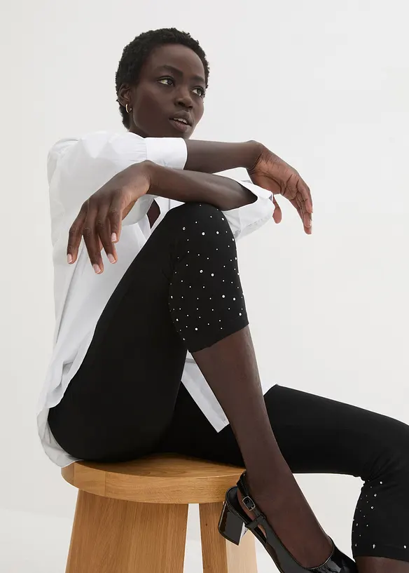 Leggings a pinocchietto in misto cotone, bonprix