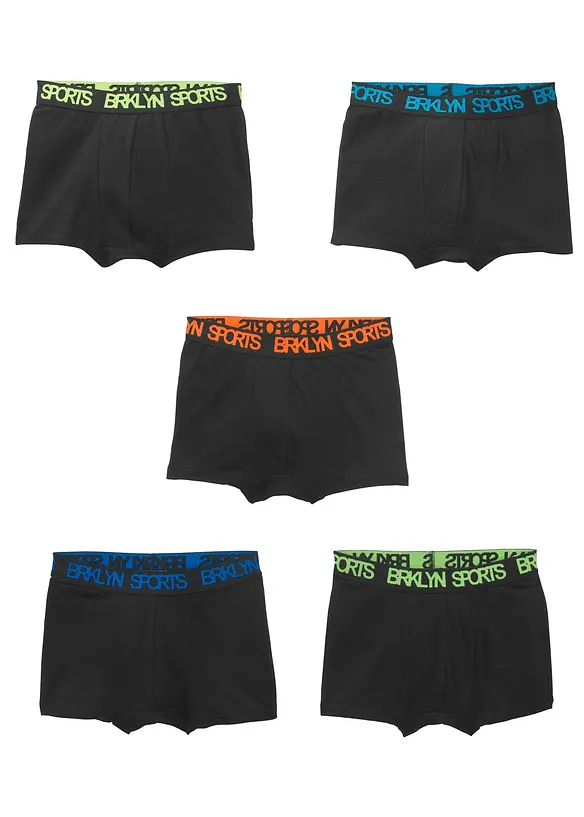 Boxer aderenti con cotone morbido (pacco da 5), bonprix