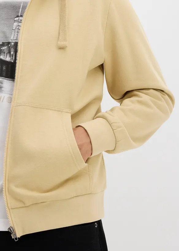 Felpa con zip e cappuccio, bonprix
