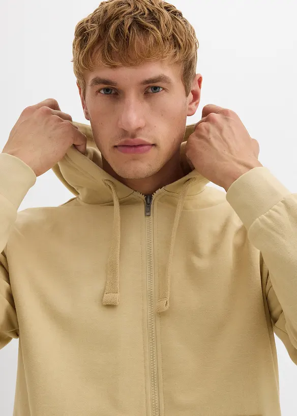 Felpa con zip e cappuccio, bonprix