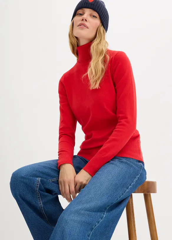 Dolcevita basic in filato fine, bonprix
