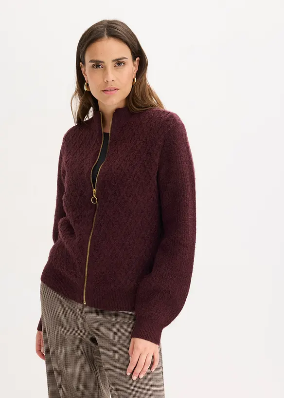 Cardigan con motivo a trecce, bonprix