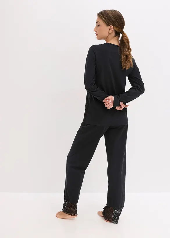 Pigiama con pizzo delicato, bonprix