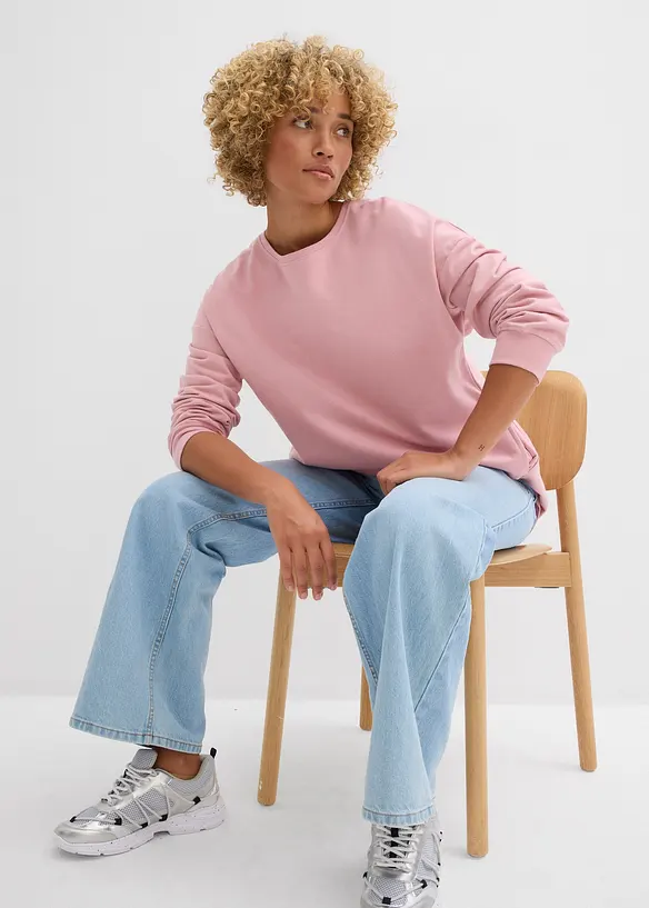 Felpa oversize in puro cotone, bonprix