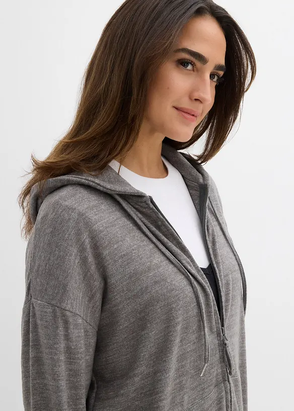 Cardigan a maglia lavorata in filato fine di misto viscosa, bonprix