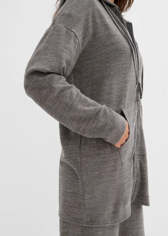 Cardigan a maglia lavorata in filato fine di misto viscosa, bonprix