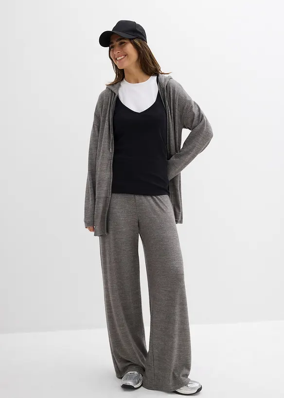 Cardigan a maglia lavorata in filato fine di misto viscosa, bonprix