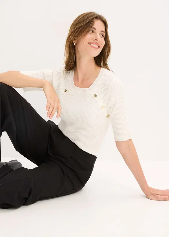 Maglione in filato fine di misto viscosa fluente, bonprix