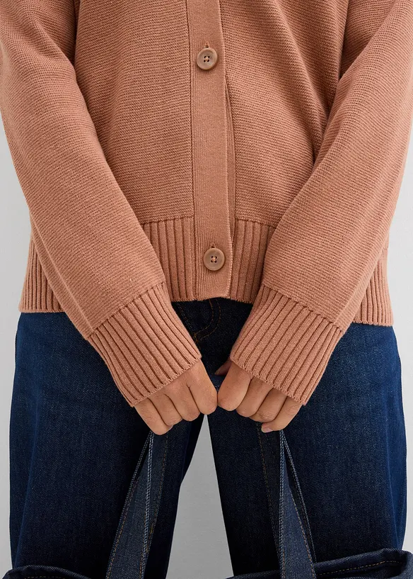 Cardigan in filato fine a coste Milano, bonprix