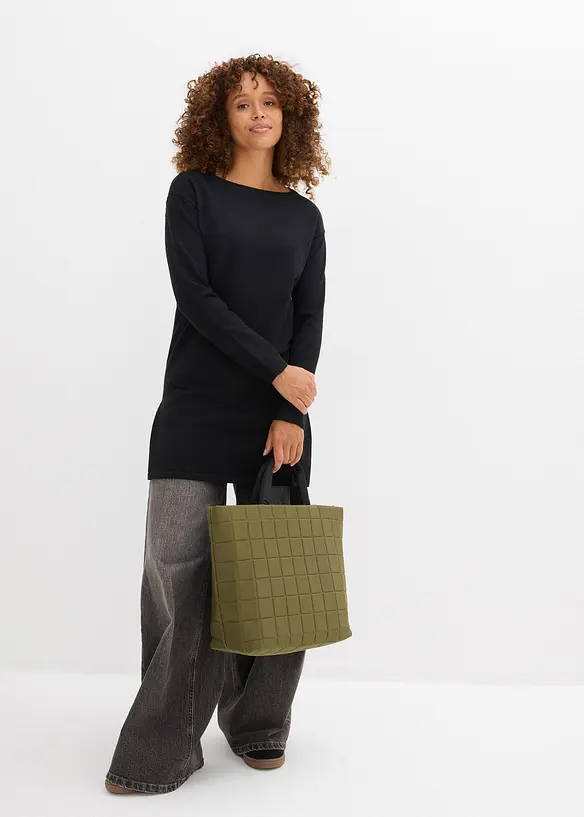 Maglione lungo con cotone riciclato, bonprix