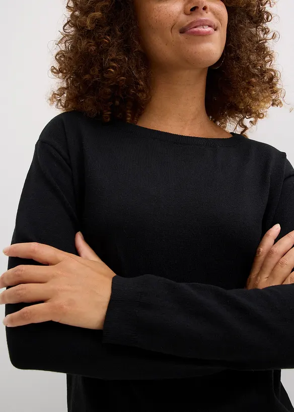 Maglione lungo con cotone riciclato, bonprix
