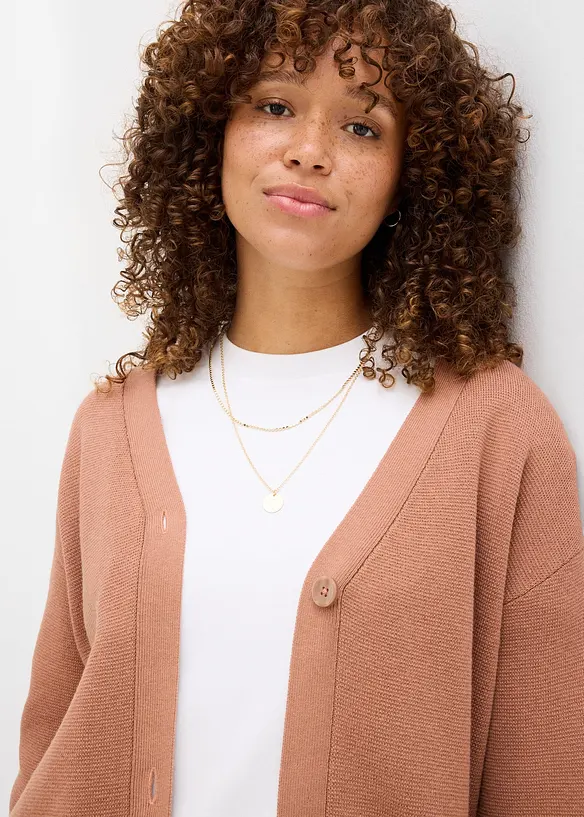 Cardigan in filato fine a coste Milano, bonprix