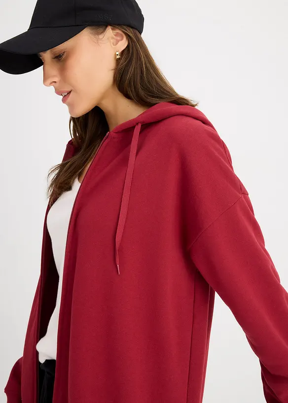 Felpa lunga con zip, bonprix