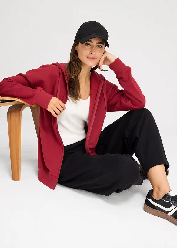 Felpa lunga con zip, bonprix