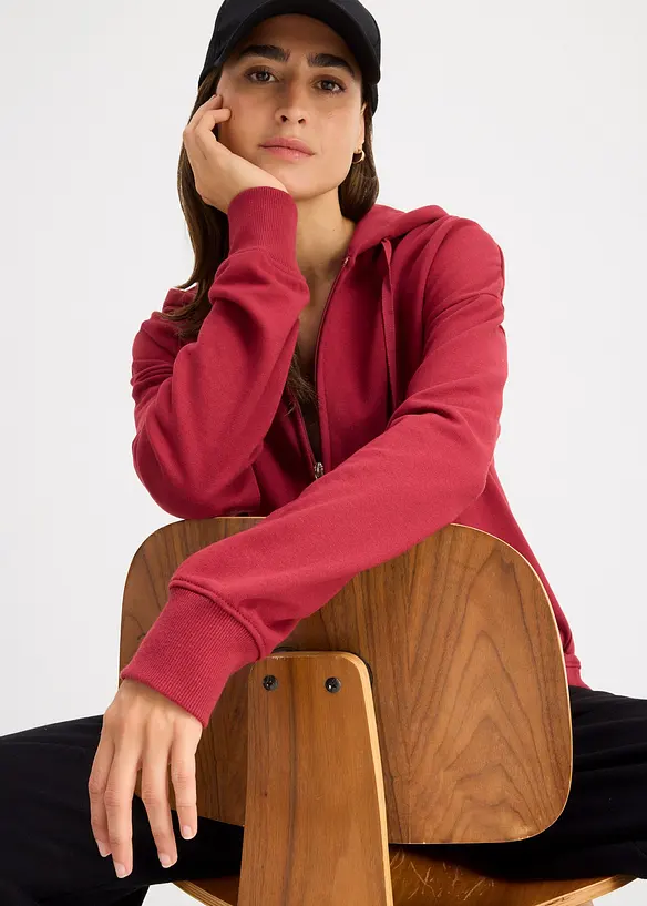 Felpa lunga con zip, bonprix