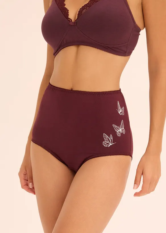 Slip a vita alta con cotone biologico (pacco da 3), bonprix