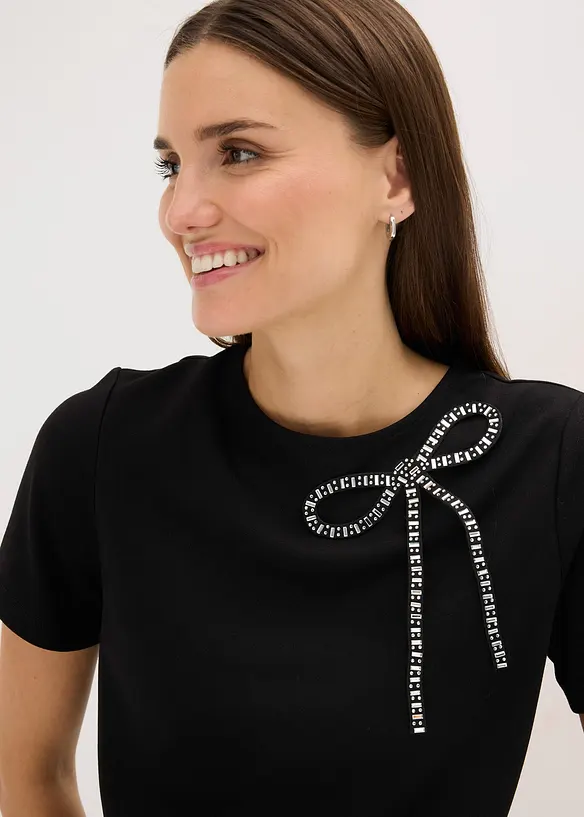 Maglia con applicazione di strass, bonprix