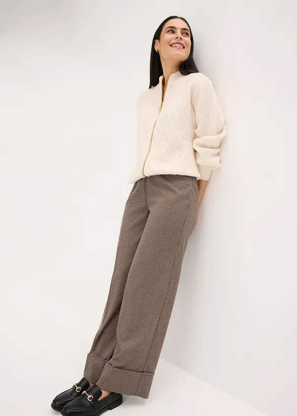 Pantaloni con elastico in vita a quadri, bonprix