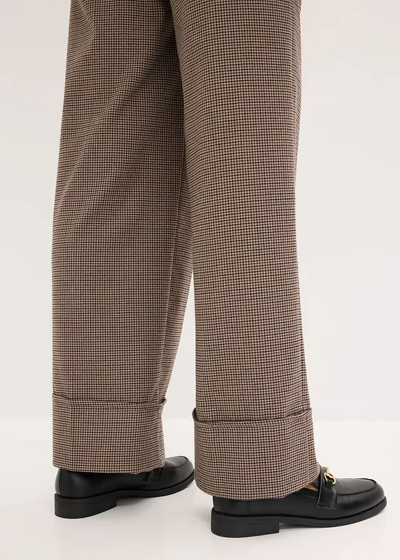 Pantaloni con elastico in vita a quadri, bonprix