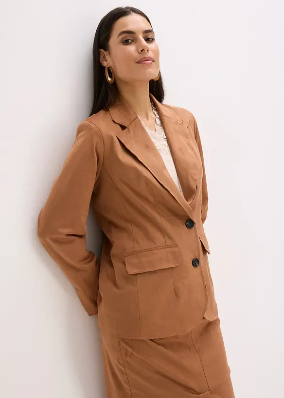 Blazer in similpelle scamosciata, bonprix