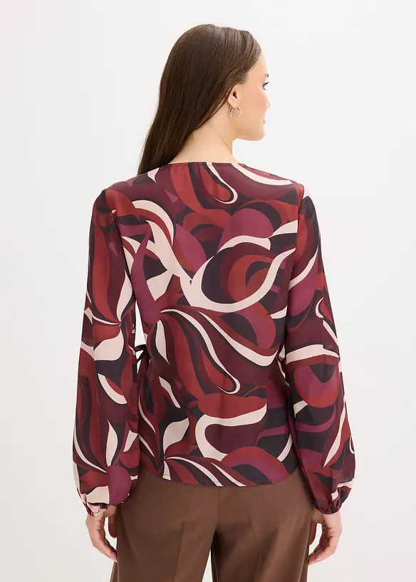 Camicetta incrociata in satin fluente, bonprix
