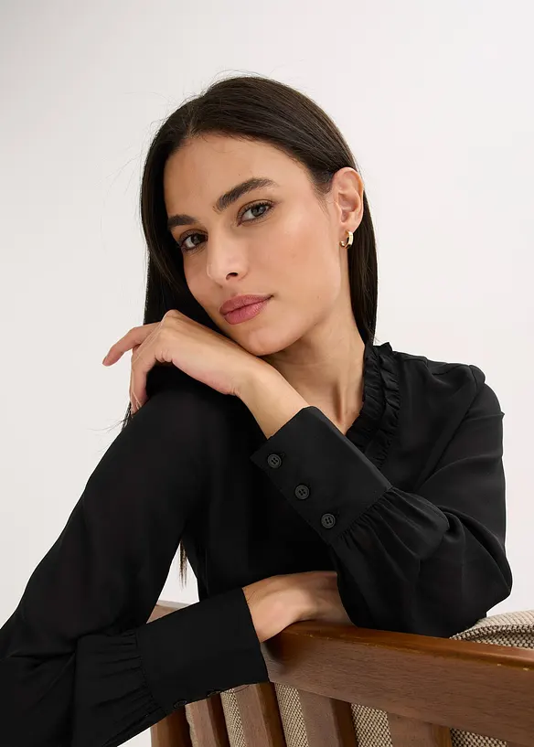 Camicetta di chiffon con ruches, bonprix