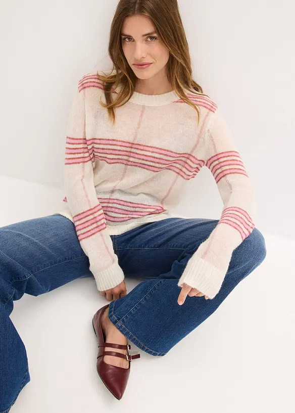 Maglione largo con lana e alpaca, bonprix