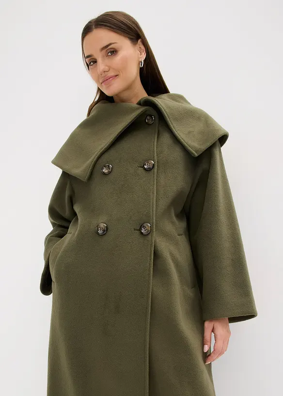 Cappotto a collo ampio in simil lana, bonprix