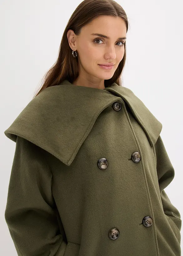 Cappotto a collo ampio in simil lana, bonprix