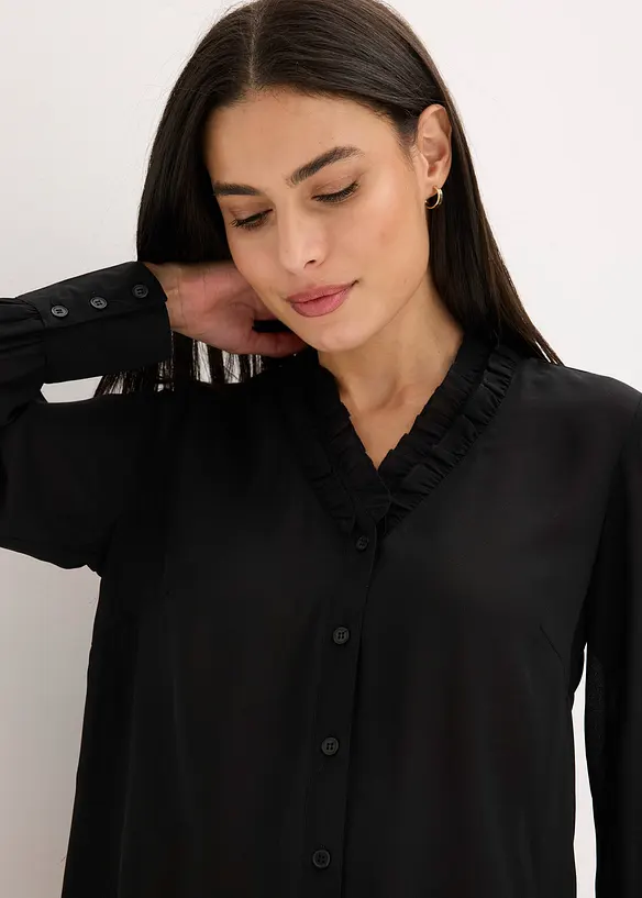 Camicetta di chiffon con ruches, bonprix