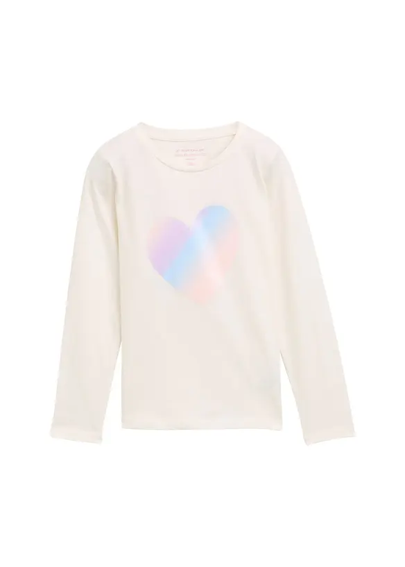 Maglia a maniche lunghe Tom Tailor in puro cotone, Tom Tailor