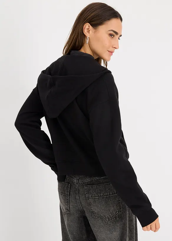 Felpa con zip in morbida spugna, bonprix