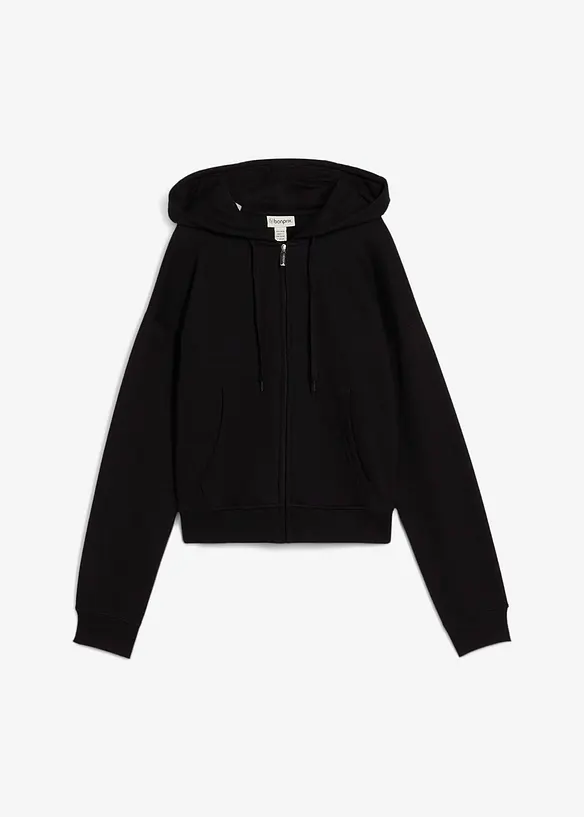Felpa con zip in morbida spugna, bonprix