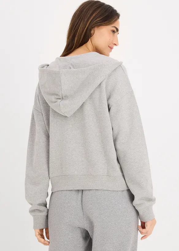 Felpa con zip in morbida spugna, bonprix