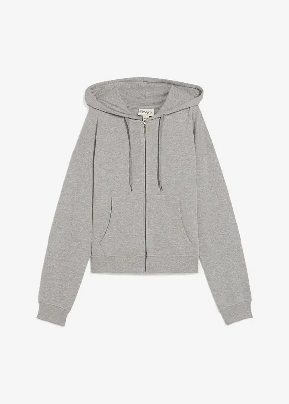 Felpa con zip in morbida spugna, bonprix