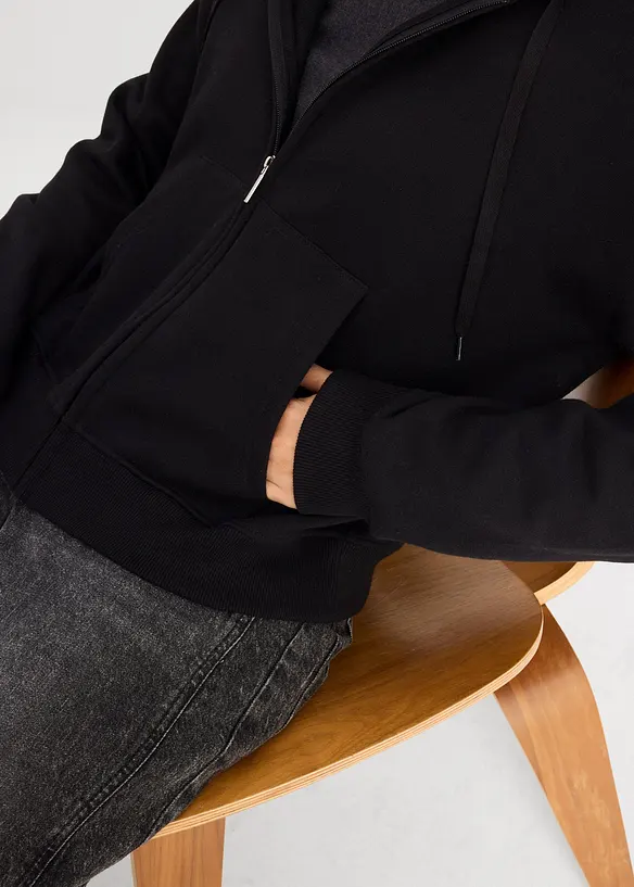 Felpa con zip in morbida spugna, bonprix