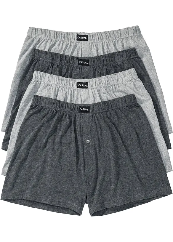 Boxer larghi in jersey con cotone morbido (pacco da 4), bonprix