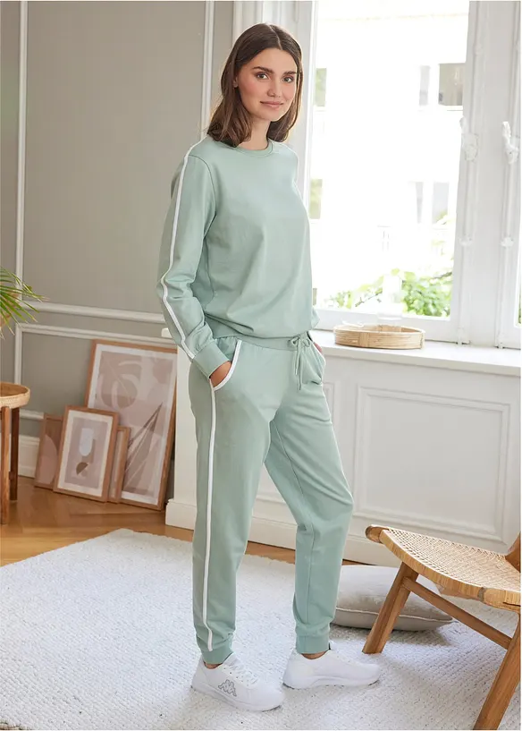 Tuta sportiva in puro cotone (set 2 pezzi), bonprix