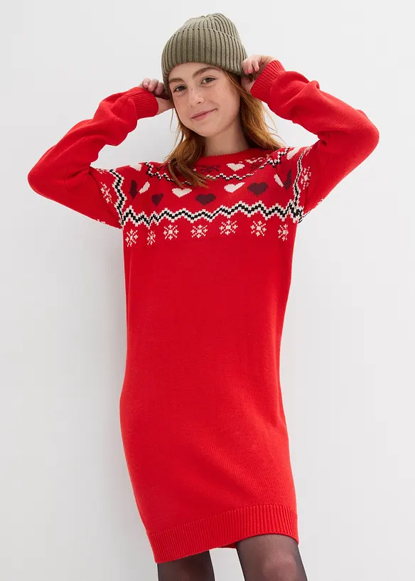 Abito in maglia con motivo norvegese, bonprix
