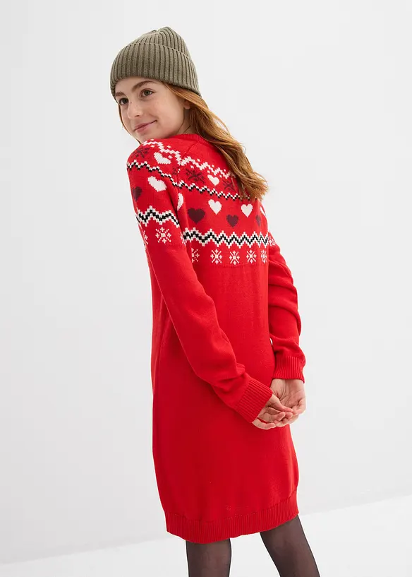 Abito in maglia con motivo norvegese, bonprix