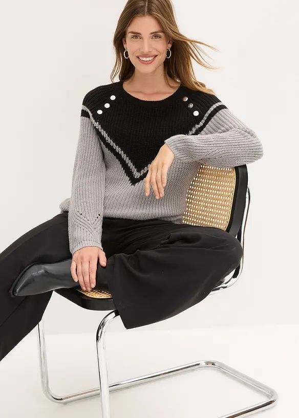 Maglione con bottoni, bonprix