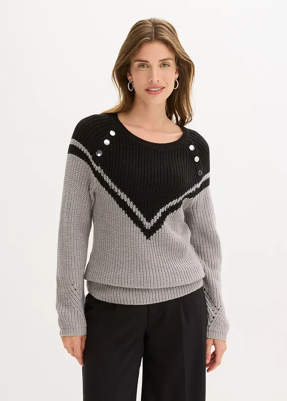 Maglione con bottoni, bonprix