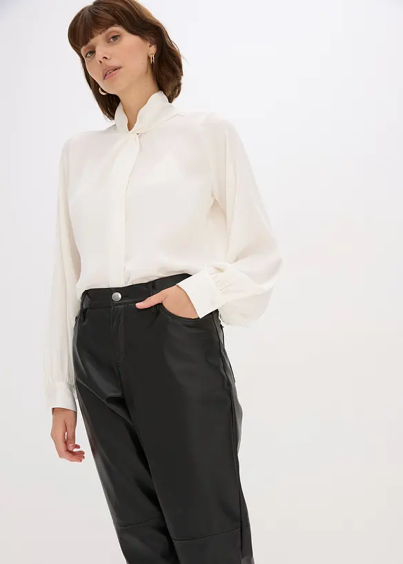 Pantaloni in similpelle con cinta comoda, bonprix