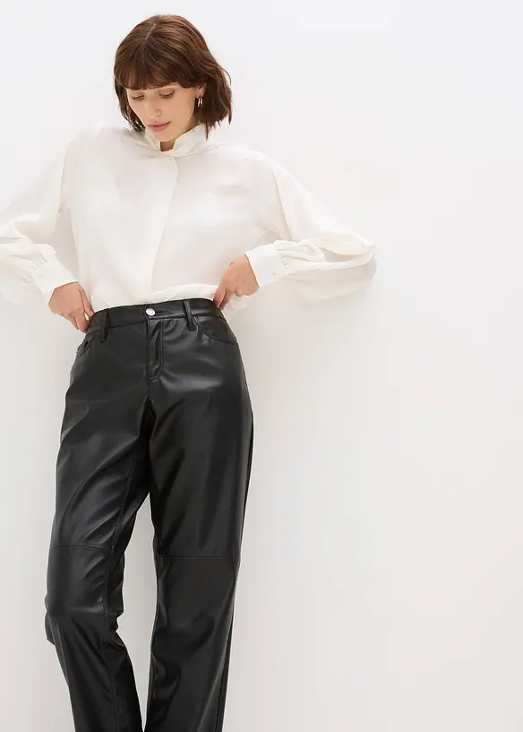 Pantaloni in similpelle con cinta comoda, bonprix