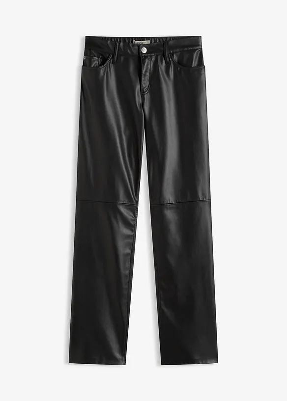 Pantaloni in similpelle con cinta comoda, bonprix