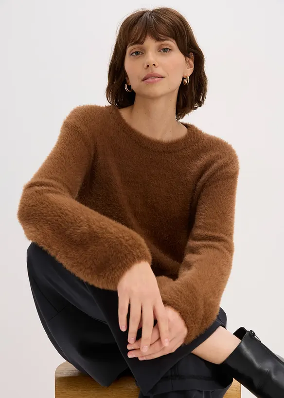 Maglione effetto peluche, bonprix