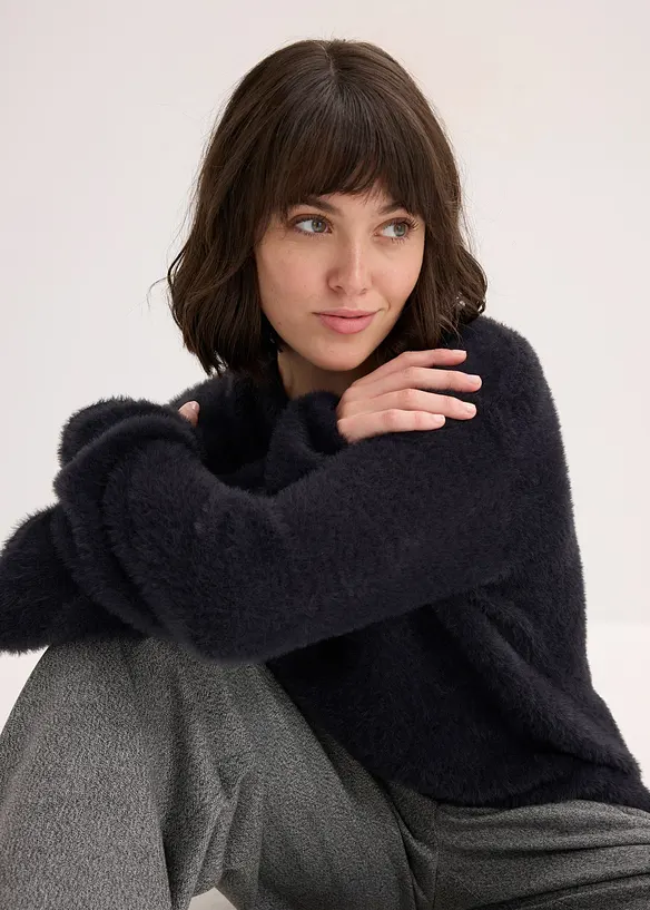 Maglione effetto peluche, bonprix