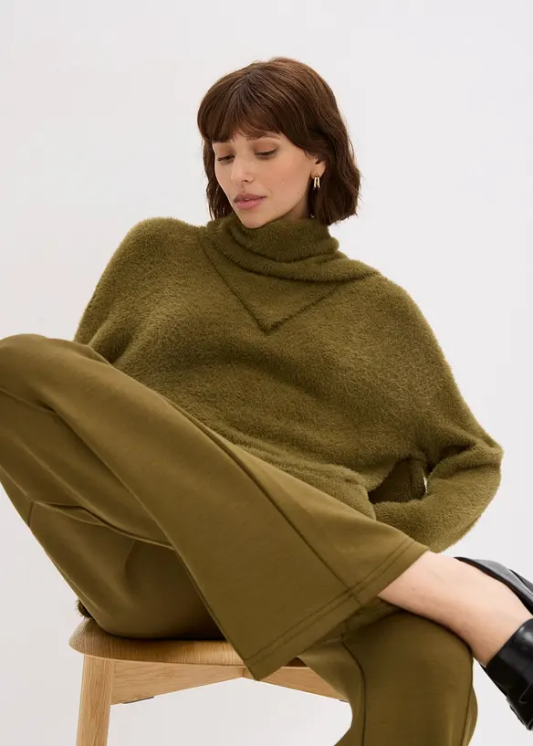 Maglione oversize con sciarpa, bonprix