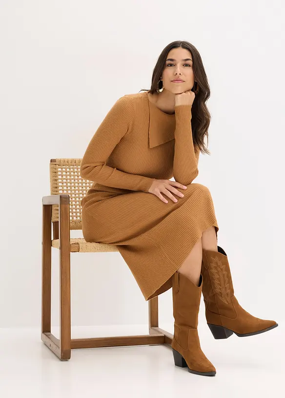 Abito in maglia in misto viscosa fluente, bonprix