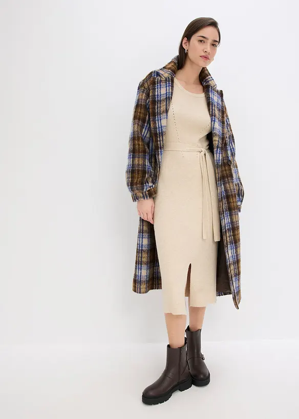 Abito in maglia a coste di misto viscosa fluente, bonprix